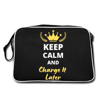 Keep Calm and Charge It Later - Sac Retro - noir/blanc - Dos