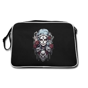 Gothic Rose Queen Illustration Graphic Beauty - Retro Bag - black/white - Back