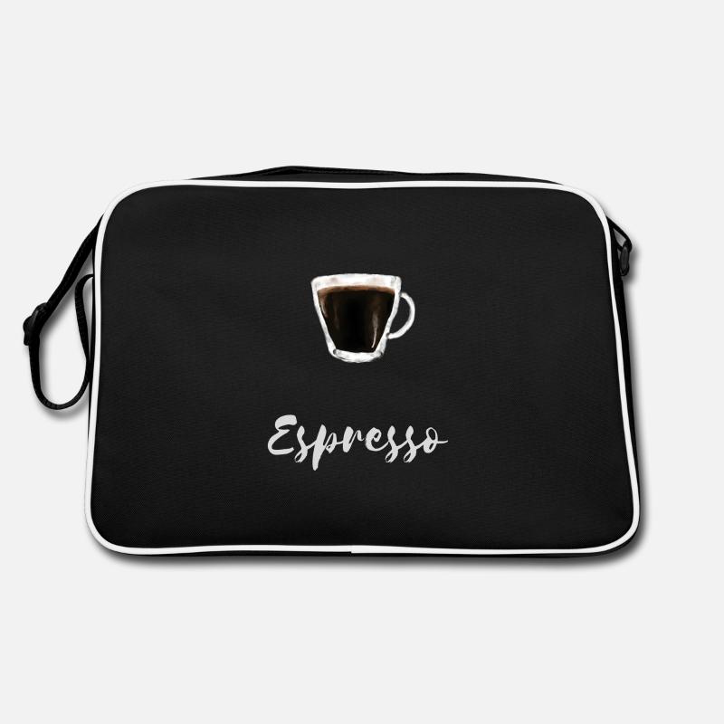 Doppio Double Espresso Ouverture Cafe Propriétaire - Sac Retro - noir/blanc