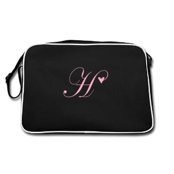 Monogram H Heart Vine - Retro Bag - black/white - Back