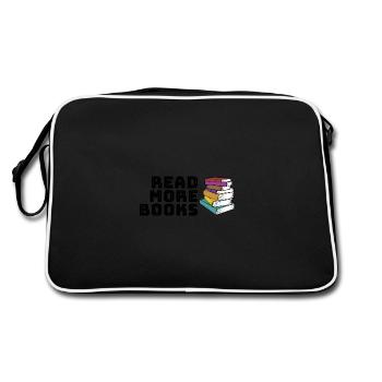 Read more books - Retro Bag - black/white - Back