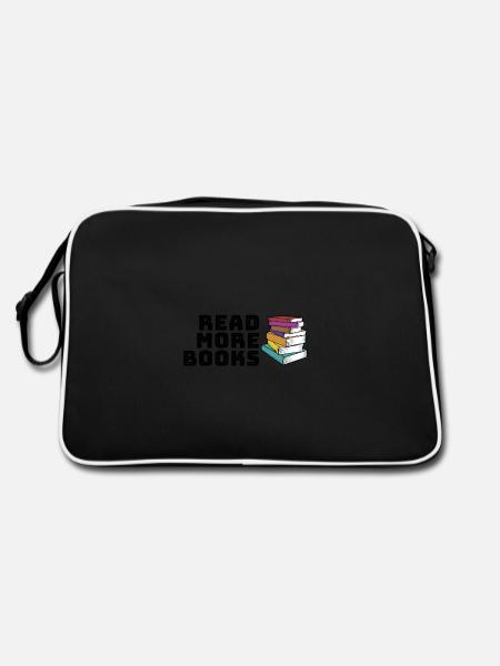 Read more books - Retro Bag - black/white - Back