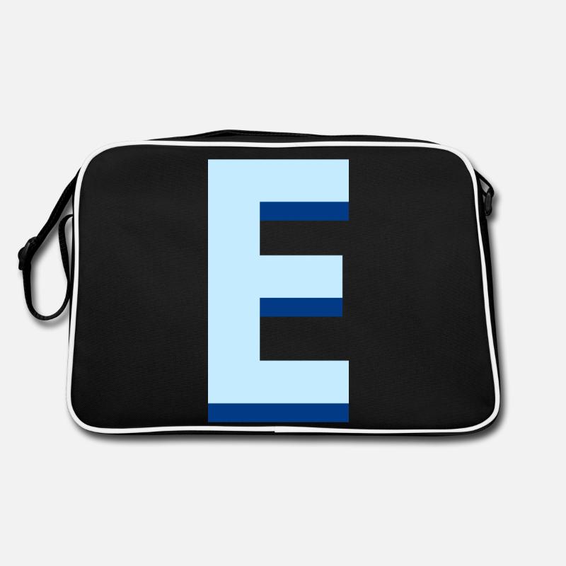 Lettre e bleu pop et moderne Sac Retro