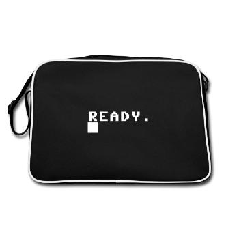 C64 ready - white - Retro Bag - black/white - Back
