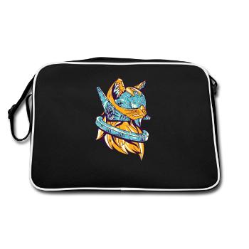Cyborg Cat - Retro Bag - black/white - Back