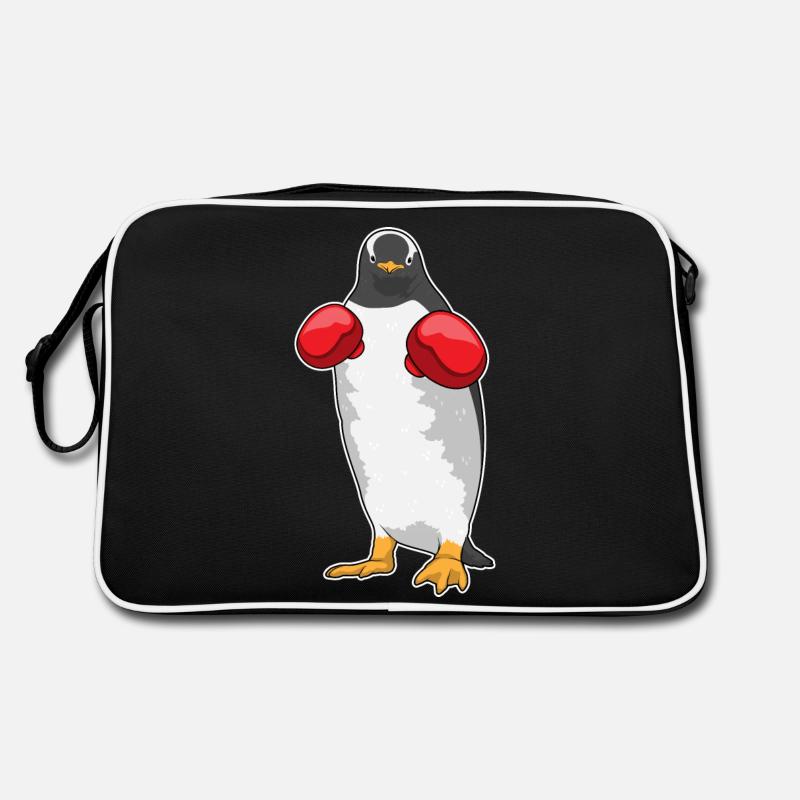 Pinguin Boxer Boxhandschuhe - Retro Tasche - Schwarz/Weiß