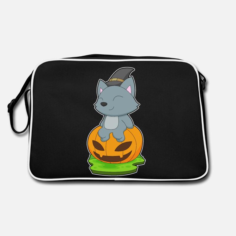 Katze Halloween Hexe Retro Tasche