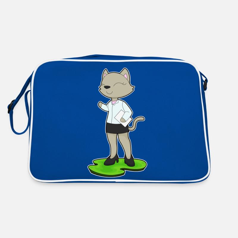 Katze Sekretärin Notiz Retro Tasche