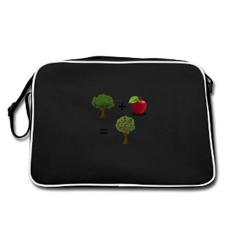 Plant + apple = apple tree - Retro Bag - black/white - Back