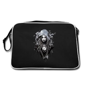 Beauté gothique Rose Reine Illustration - Sac Retro - noir/blanc - Dos