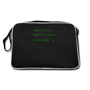 Zitate für Naturliebhaber und Humor. - Retro Tasche - Schwarz/Weiß - Hinten