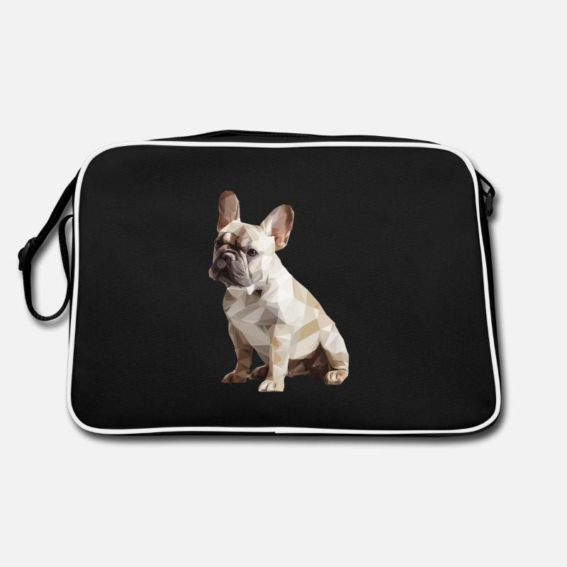 Bouledogue français Low Poly Design Sac Retro