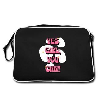 les filles, tu peux ! | Affirmations positives rose - Sac Retro - noir/blanc - Dos