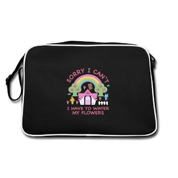 T-shirt Désolé je ne peux pas avoir à arroser mes fleurs - Sac Retro - noir/blanc - Dos
