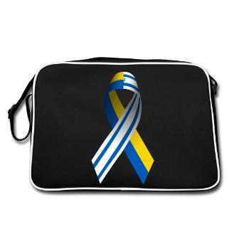 Israël Ukraine Signe de paix - Sac Retro - noir/blanc - Dos
