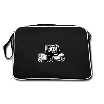 Chariot élévateur / chariot élévateur - Sac Retro - noir/blanc - Dos