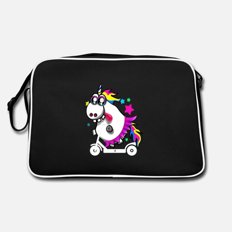 Crazy unicorn with e-scooter Retro Bag