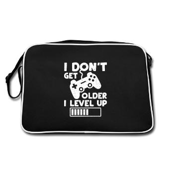 Je ne vieillis pas Je monte de niveau - Anniversaire - Sac Retro - noir/blanc - Dos