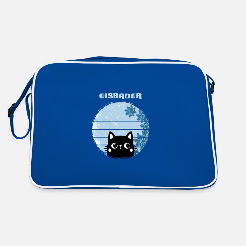 eisbader winterhart winterbader-katze im eisbad Retro Tasche