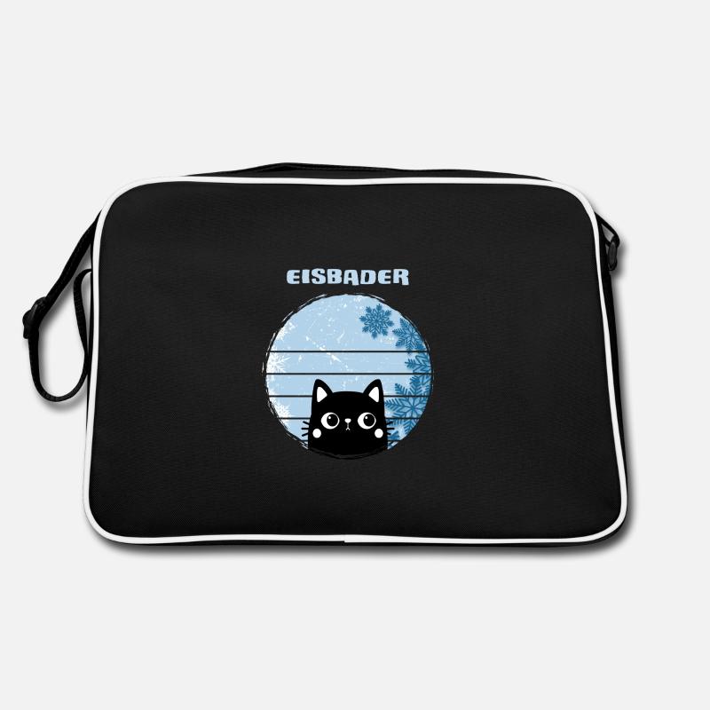 Baigneurs de glace rustique Chat de bain d’hiver dans un bain de glace Sac Retro