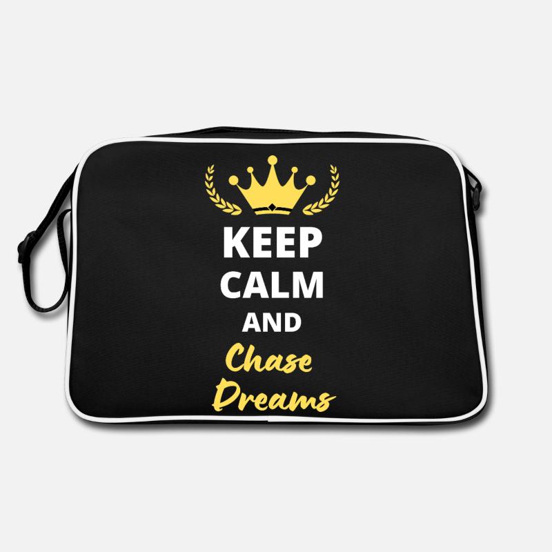 "Keep calm and chase dreams" - Träume und Ambitionen Retro Tasche