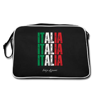 Drapeau de l’Italie, fierté italienne - Sac Retro - noir/blanc - Dos