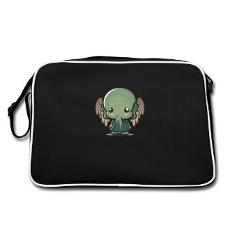 Cute baby cthulhu - Retro Bag - black/white - Back