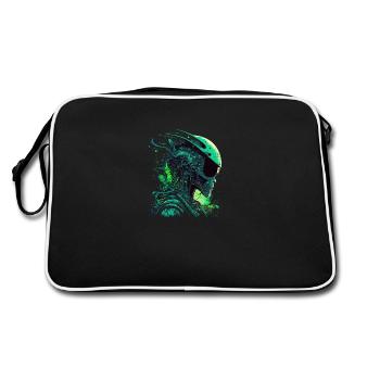 Außerirdischer Raum - Retro Tasche - Schwarz/Weiß - Hinten
