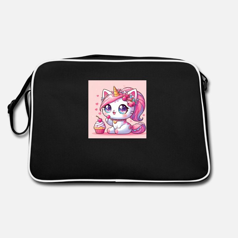 Einhorn-Katze Retro Tasche