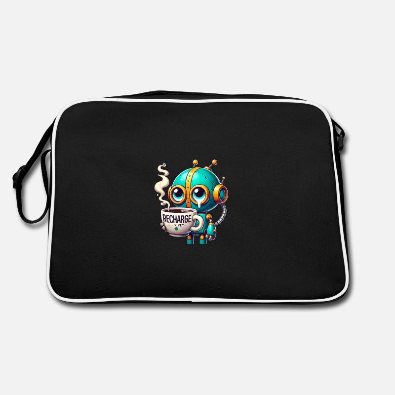 CoffeeFueled Robot Recharge Mode Retro Bag
