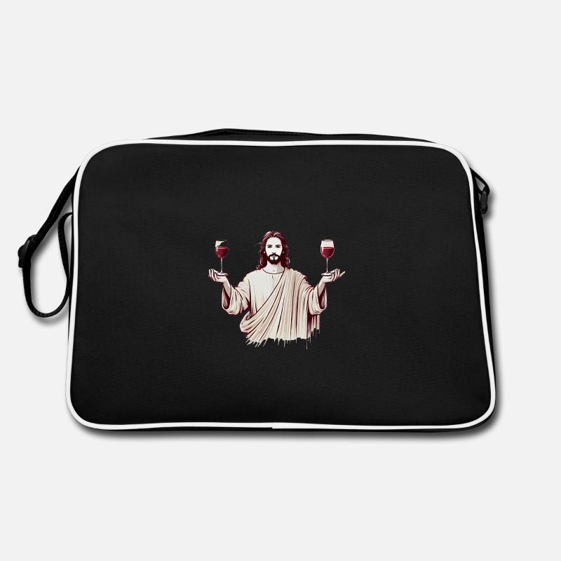 Gorgée de l’ Jésus avec des verres à vin Sac Retro