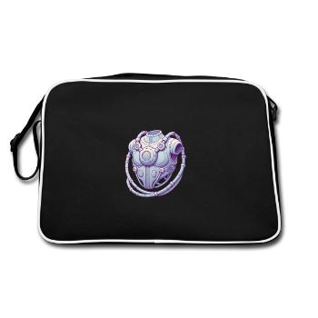 Futuristic Chest Device Graphic Tee - Retro Bag - black/white - Back