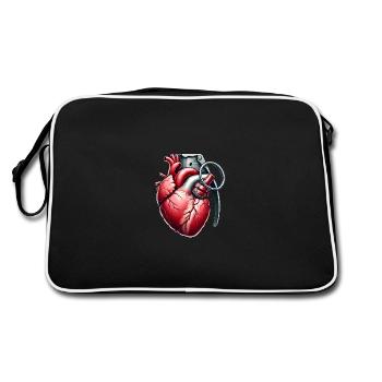 Explosion Cœur Grenade Art de la Fusion - Sac Retro - noir/blanc - Dos