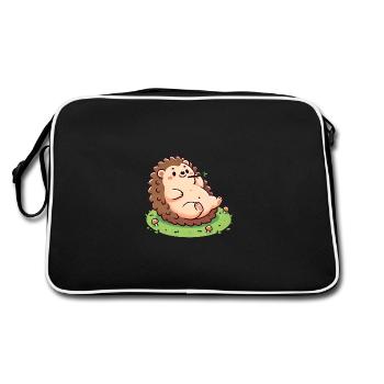 Chill Hedgehog Living Life Slow - Retro Bag - black/white - Back