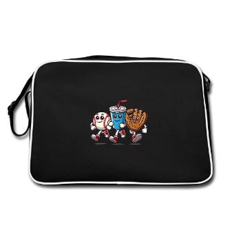 Personnages de dessins animés de baseball amusants - Sac Retro - noir/blanc - Dos