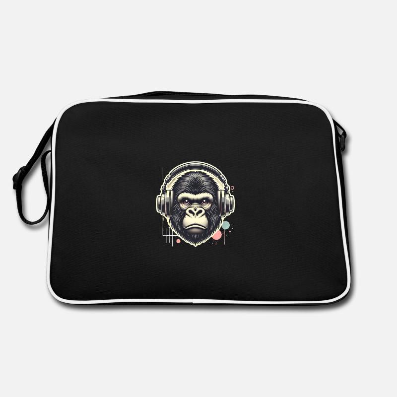 Gorille avec casque Splatter Art Sac Retro