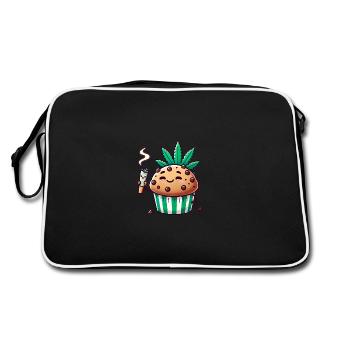 Chill Muffin with Leaf Joint - Retro Bag - black/white - Back