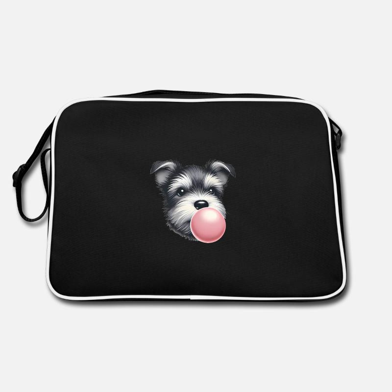 Playful Terrier with Bubble Gum Retro Bag