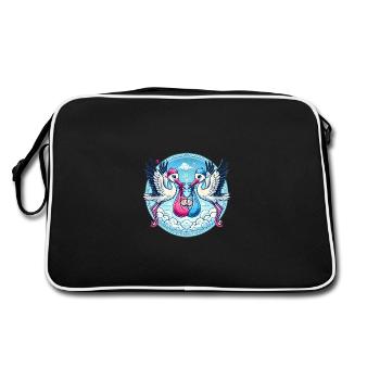Rose ou bleu Cigogne bébé Bundle Design - Sac Retro - noir/blanc - Dos