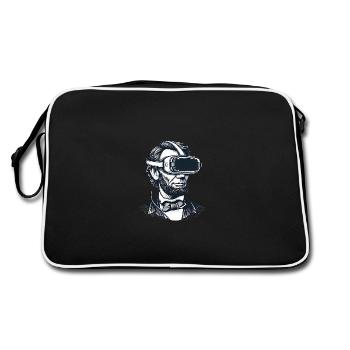 Lincoln im VR-Headset Retro-Design - Retro Tasche - Schwarz/Weiß - Hinten