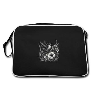 Colibri aux fleurs élégantes - Sac Retro - noir/blanc - Dos