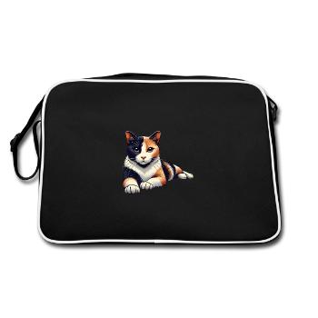 Illustration de chat calicot détendu - Sac Retro - noir/blanc - Dos