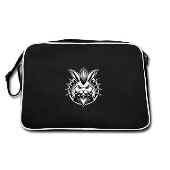 Punk Bunny in Love Design - Retro Bag - black/white - Back