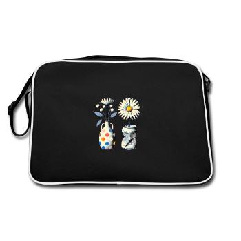 Marguerites vintage dans des vases originaux - Sac Retro - noir/blanc - Dos