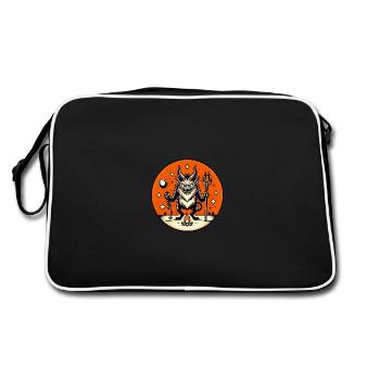 Krampus Nuit Espièglerie Illustration - Sac Retro - noir/blanc - Dos