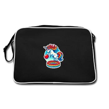 Colorful Unicorn Pool Bounce Fun - Retro Bag - black/white - Back