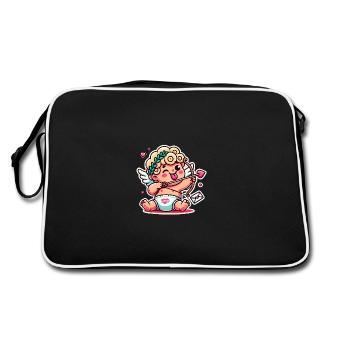 Funny Cartoon Cupid with Bow Arrow - Retro Bag - black/white - Back