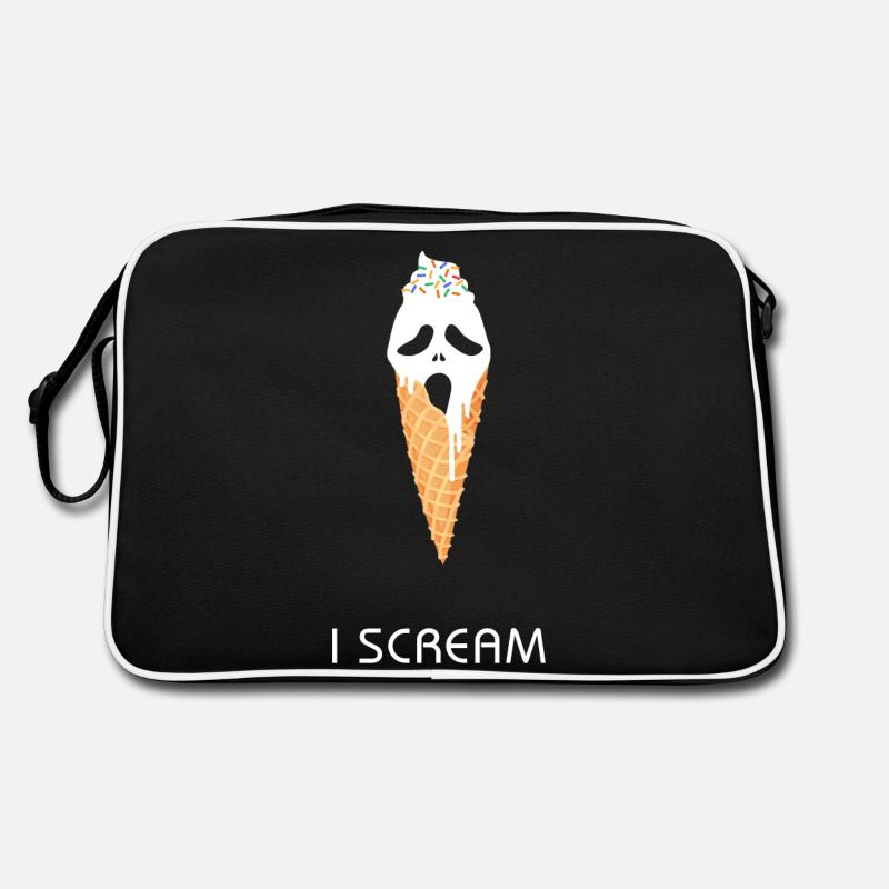 Eiskrem Ice Cream Eiskreme Eis Eiscreme I scream - Retro Tasche - Schwarz/Weiß