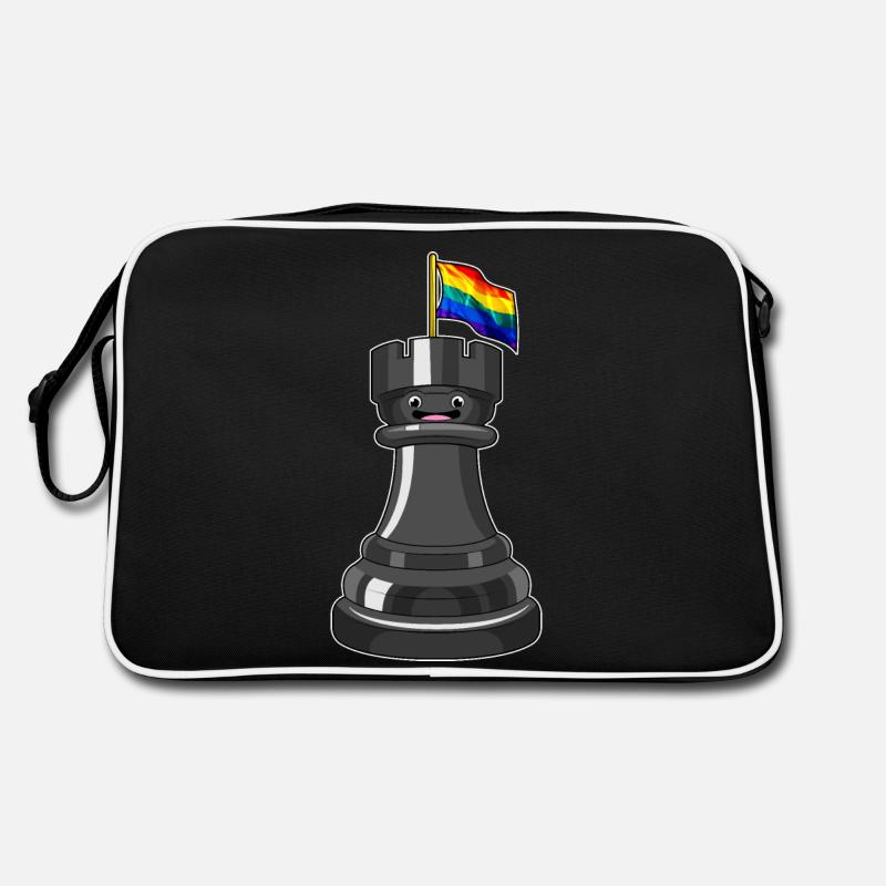 Chess piece rook rainbow chess Retro Bag
