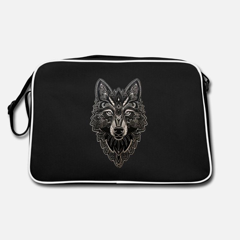 Illustration de la faune avec des roses gothiques - Sac Retro - noir/blanc